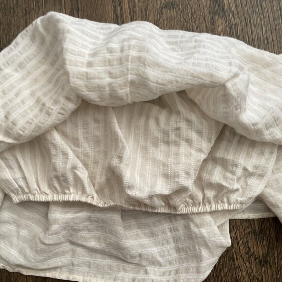 Zara Strapless Beige White Striped Tube Top Size Small - Picture 4 of 6